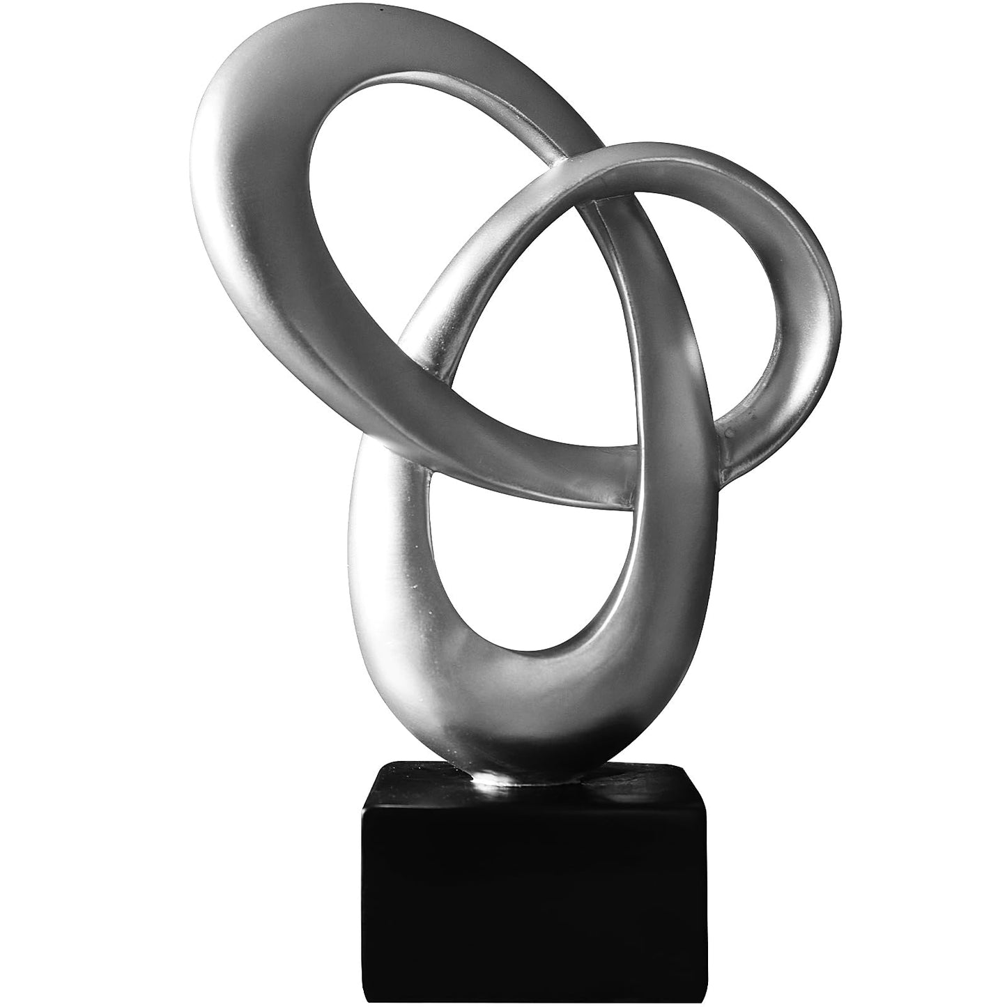 Dosker Knot Decor Mobius Stripe Statue,Modern Abstract Sculpture for Home Decor,Coffee Table Decor for Living Room,Office(Silver)