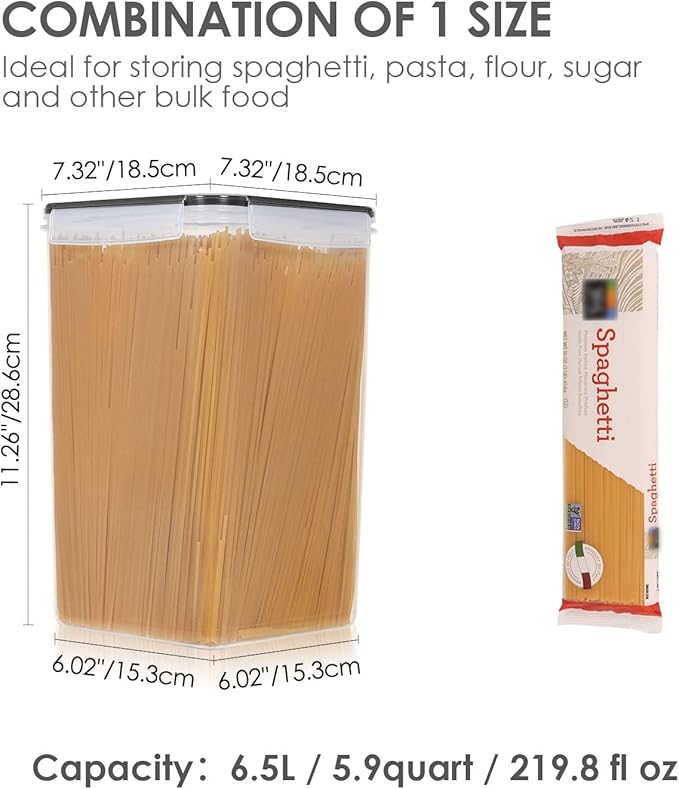 Vtopmart Extra Large Tall Airtight Food Storage Containers, 4 Pieces 5.9qt/6.5L