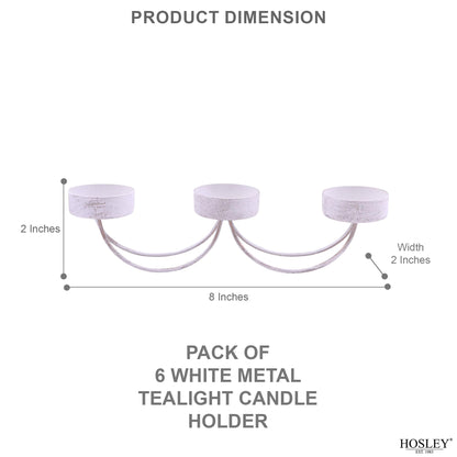 Hosley Bulk Buy Set of 6 Metal Tea Light Candle Holders for Home Decor, Lighting, Wedding, Parties, Gifting, LED Tea Light Gardens