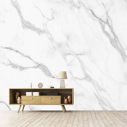 GLWYHY - Elegant White Marble Pattern self-Adhesive Mural and Light-Colored Striped Peel-and-Stick Bedroom Wallpaper - 58"x80"