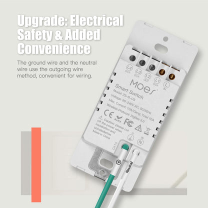MOES Zigbee Smart Switches 2 Gang, No Neutral Wire, Require MOES Zigbee Hub, Double Inteligente Light Switch, Compatible with Alexa Google Assistant, Support Tuya Smart Life