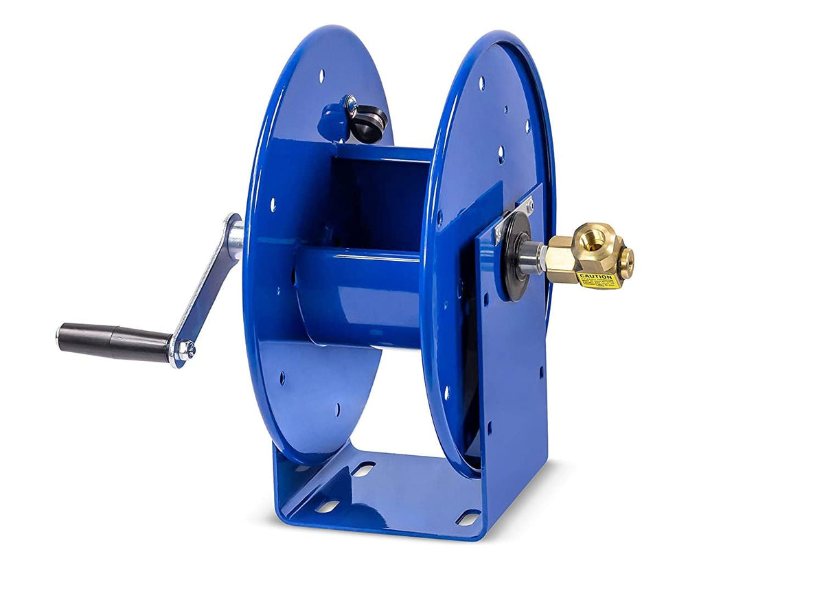 Coxreels 112-3-50 Compact Hand Crank Steel Hose Reel - 4,000 PSI - Holds 3/8" x 50' Length Hose - Perfect for Air Compressor, Garden, Pressure Washer, Electric Hoses (Hose Not Included) Made in USA