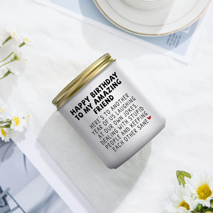 Jonico Happy Birthday Gifts for Women - Funny Best friend Friendship Birthday Gifts for Women Bestie BFF Coworker Classmate, Lavender Candle