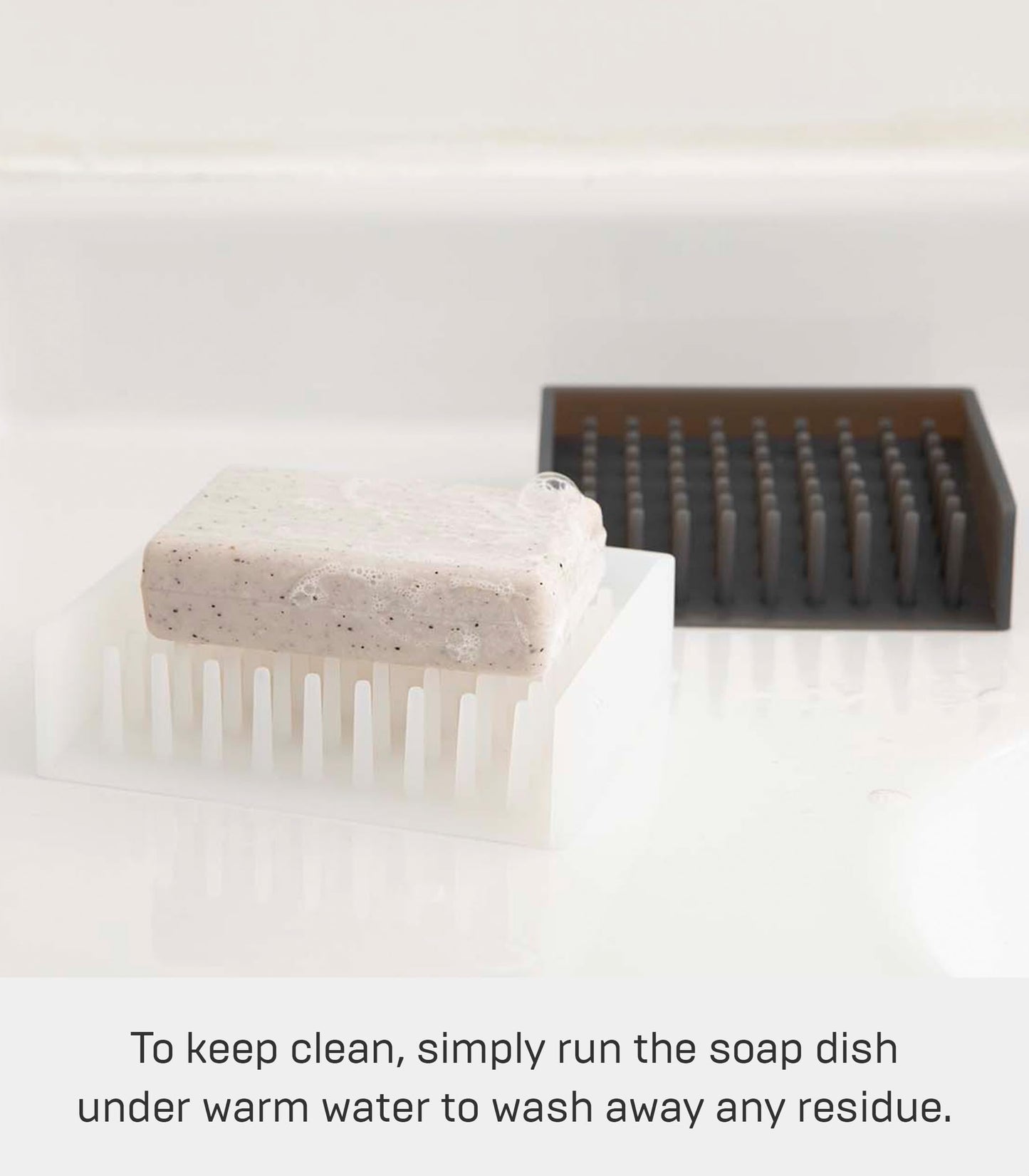 Yamazaki Home Self Draining Soap Tray - Floating Holder Dish for Sink, Silicone, No Assembly Req.