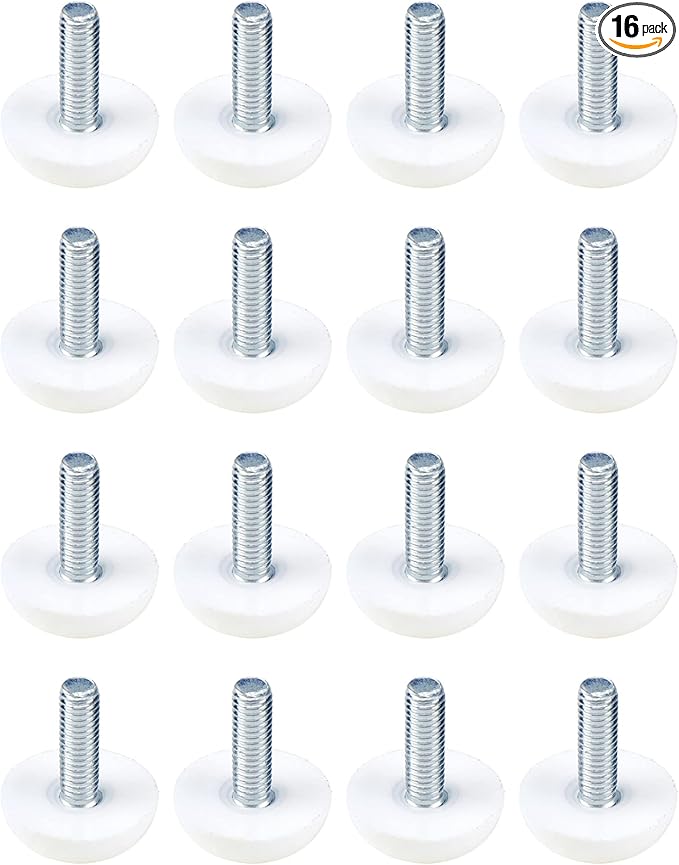 Antrader 16 Pack M6×18mm Furniture Lvelers, Table Leg Levelers, Levelling Foot