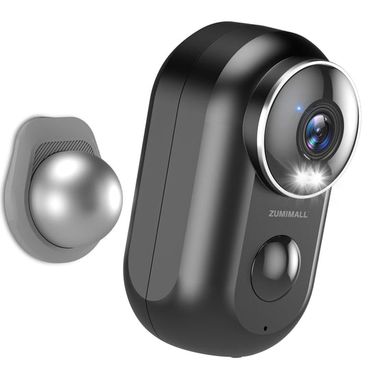 ZUMIMALL Security Cameras Wireless Outdoor with Magnetic Mount, 2K Outdoor Camera Wireless, 2.4G WiFi Battery Cameras for Home Security Indoor,3MP Color Night Vision/130° View/2-Way Talk/SD/Alexa
