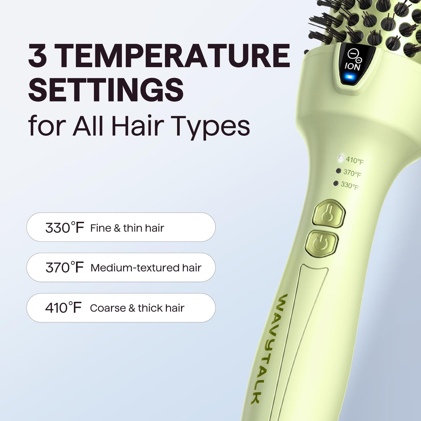 Wavytalk Updated Version Thermal Brush, 1.5 Inch Negative Ion Blowout Express Thermal Round Brush Creates Salon-Quality Blowouts, lonic Frizz Reduction Makes Hair Shinier & Smoother (Millennial Pink)