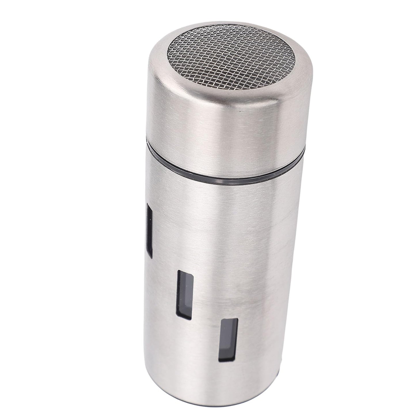 Focket Salt Shaker, 304 Stainless Steel Rust Proof Multifunctional Condiment Shaker, Seasoning with Airtight Lid for Kitchen Cooking Grilling Picnic (Mesh Holes)
