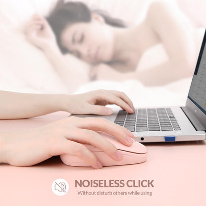 Rii Wireless Mouse RM700 2.4G Silent Mouse with USB Nano Receiver for Laptop,PC,Mac,Chromebook,Windows (Pink)