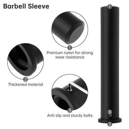 Tobefore 11-inch Olympic Adapter Sleeves - Heavy-Duty Nylon Converters for 1-inch to 2-inch Standard Barbells and Dumbbells, 600-pound Capacity, Includes 2 Sleeves with 2 Wrenches