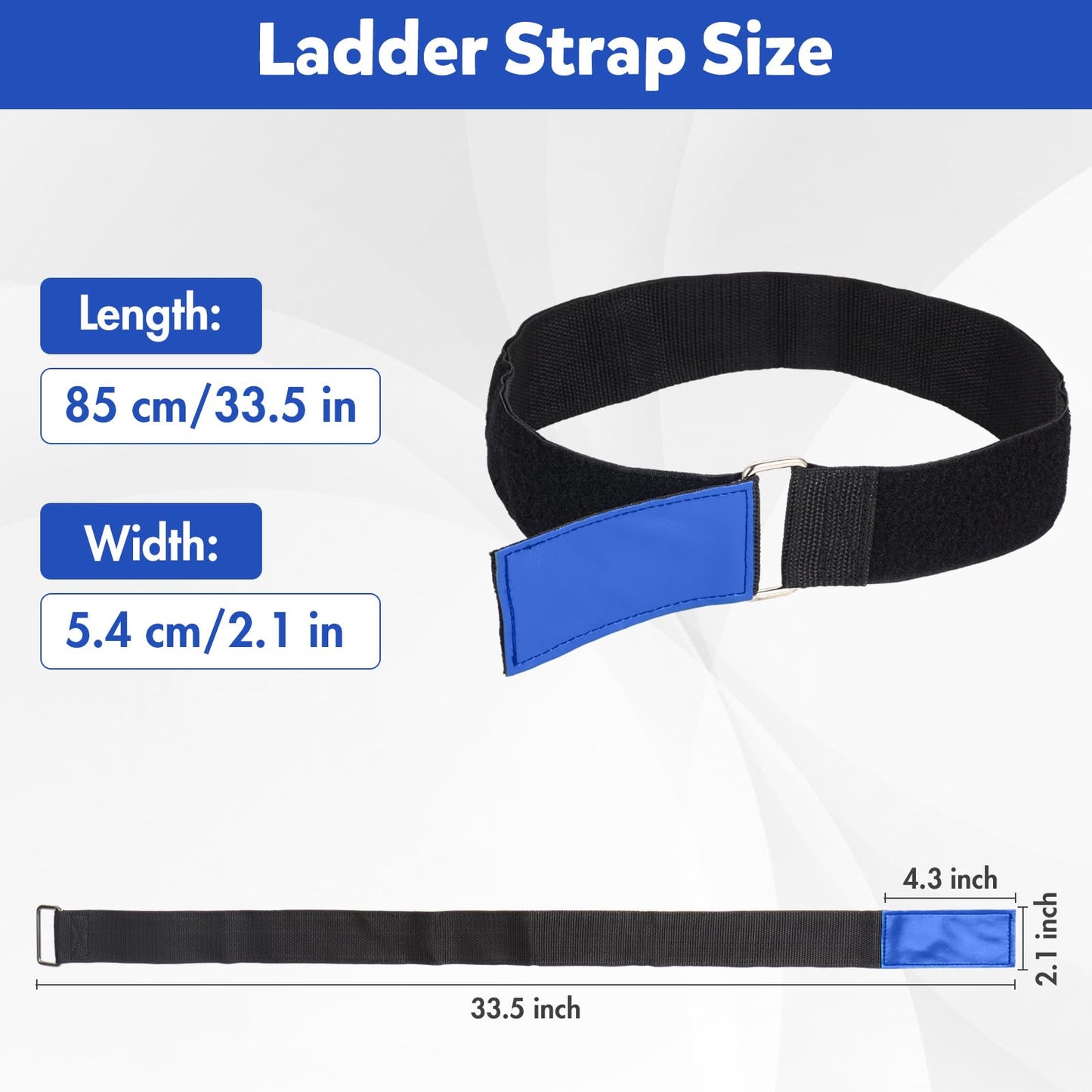 Ladder Rack Tie Down Straps Reusable Straps Adjustable with Nylon Hook and Loop Multipurpose Securing Straps for Ladder RV Truck or Boat 33''x 2’' Pack 4