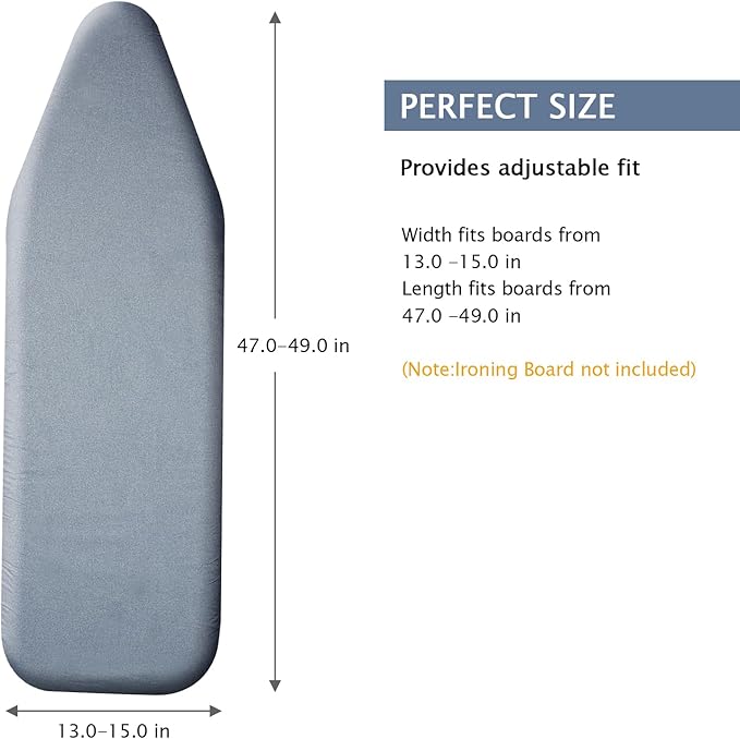 SheeChung Ironing Board Cover and Pad 15"x 49", Iron Board Cover