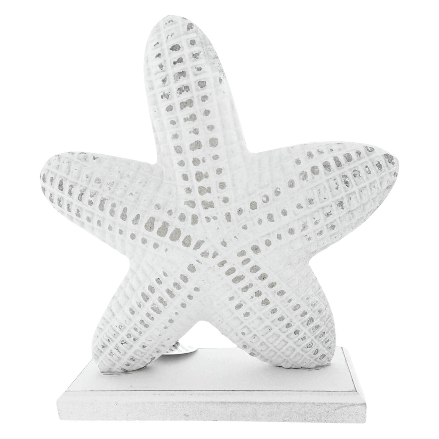 The Bridge Collection Whitewashed Wooden Figurine Coastal Nautical Unique Home Beach Decor (Starfish)