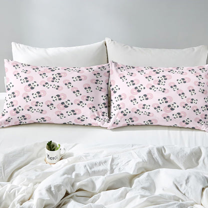 Donuts Fitted Sheet Panda Bedding Set for Kids Boys Girls Teens Decor Cute Panda Bear Printed Bed Sheet Set Whimsical Dessert Print Bed Cover No Flat Sheet 2Pcs Twin Size