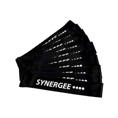 Synergee 10 Pack Mini Band Resistance Loop Exercise Bands Black X-Heavy Resistance