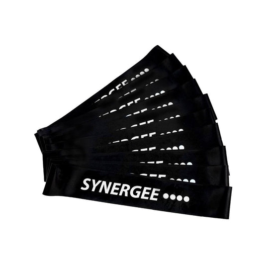 Synergee 10 Pack Mini Band Resistance Loop Exercise Bands Black X-Heavy Resistance