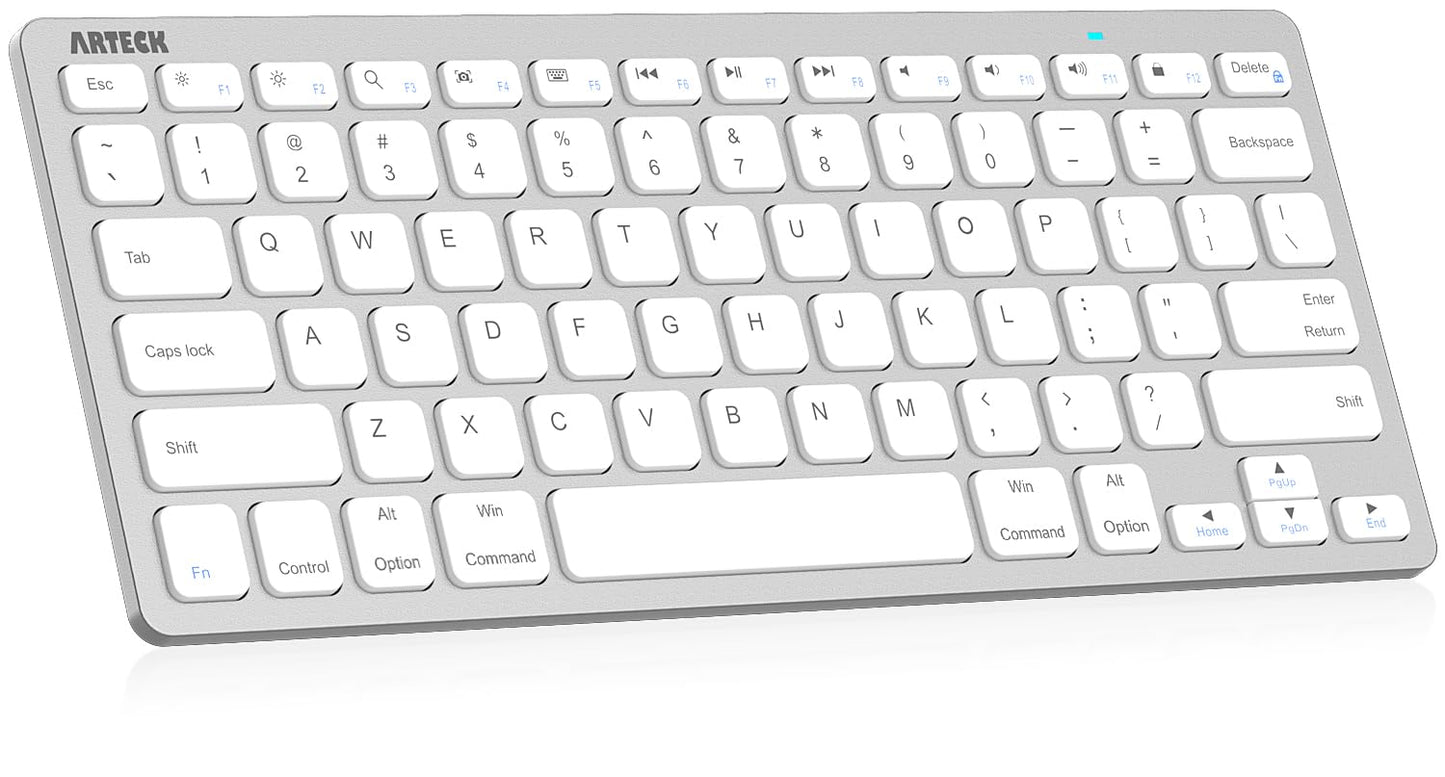 Arteck Ultra-Slim Bluetooth Keyboard Compatible with iPad 10.2-inch/iPad Air/iPad 9.7-inch/iPad Pro/iPad mini, iPhone and Other Bluetooth Enabled Devices Including iOS, Android, Windows, Black