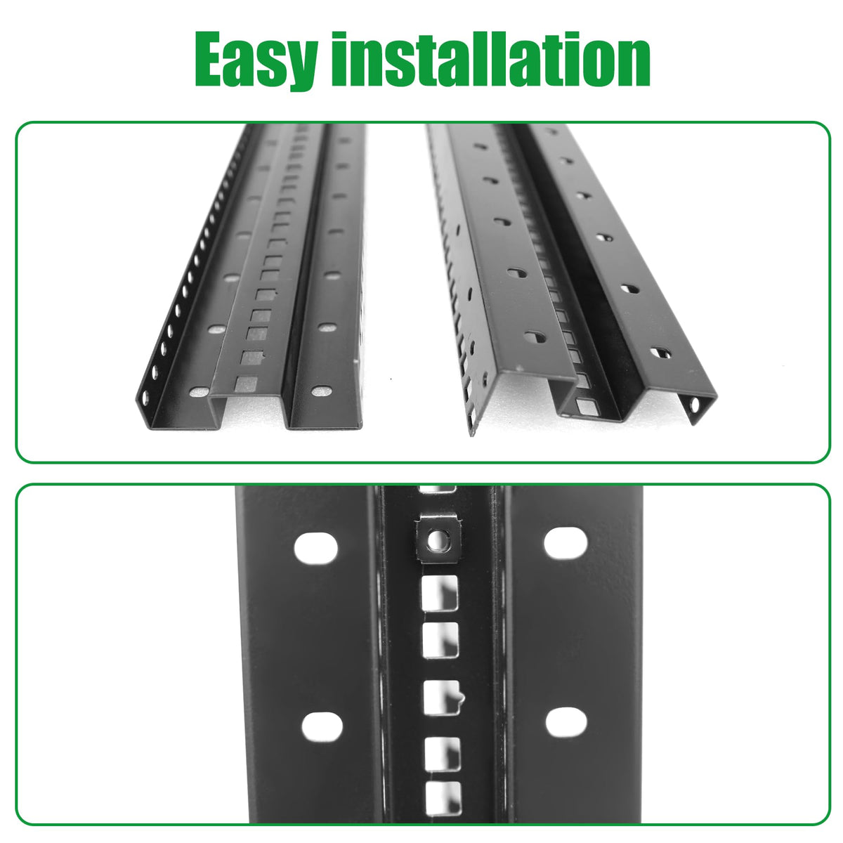 4-Post 27U Open Frame Server Rack for 19" IT Network Equipment & A/V Devices，22"-35" Adjustable Depth，Heavy Duty Free Standing Rack for Servers & AV Gear