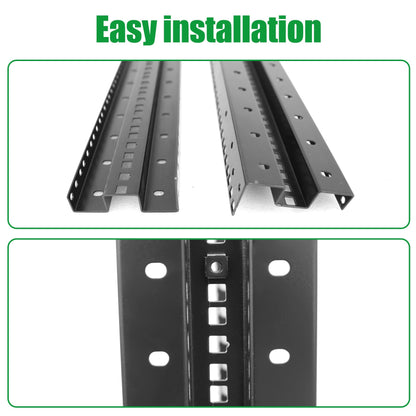 4-Post 15U Open Frame Server Rack for 19" IT Network Equipment & A/V Devices，22"-35" Adjustable Depth，Heavy Duty Free Standing Rack for Servers & AV Gear