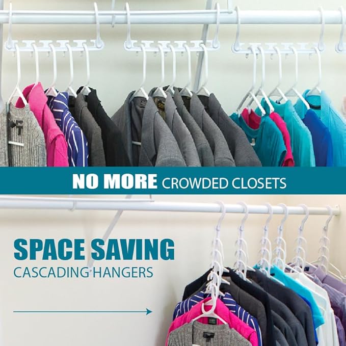 Wonder Hanger Max 20-Pack Space Saving Hangers, Reinforced Hooks Swivels 360°