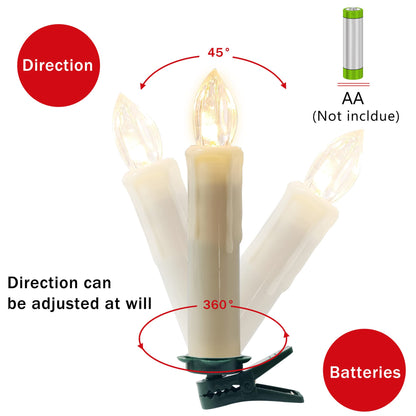 Gedengni Short Candlesticks LED Taper Candle, Remote Candle Sticks Battery Operated Chandelier Flameless Candles with Clip Flickering Warm White Lights for Wedding Party Baroque Chandelier,4inches