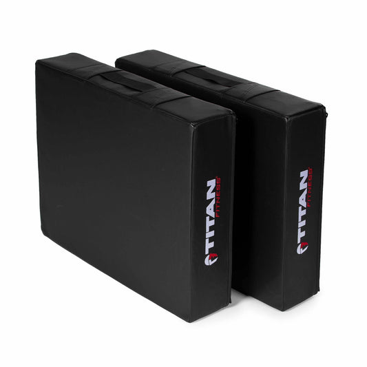 Titan Fitness Black Silencer Drop Pad Set, Weightlifting Drop Pads, 6" Crash Cushion Pads