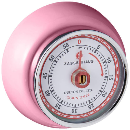 Zassenhaus Magnetic Retro Kitchen Timer, Classic Mechanical Cooking Timer (Black)