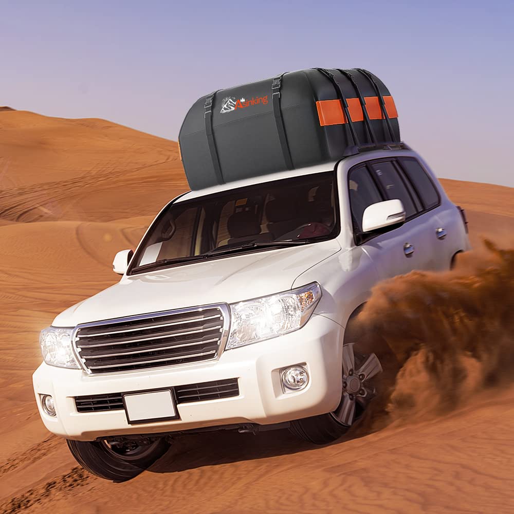 Car Rooftop Cargo Carrier - 21 Cubic Feet, 100% Waterproof Heavy Duty 840D Car Roof Bag for All Vehicles with/Without Racks - Anti-Slip Mat, 6 Door Hooks, Storage Bag, 2 Extra Straps