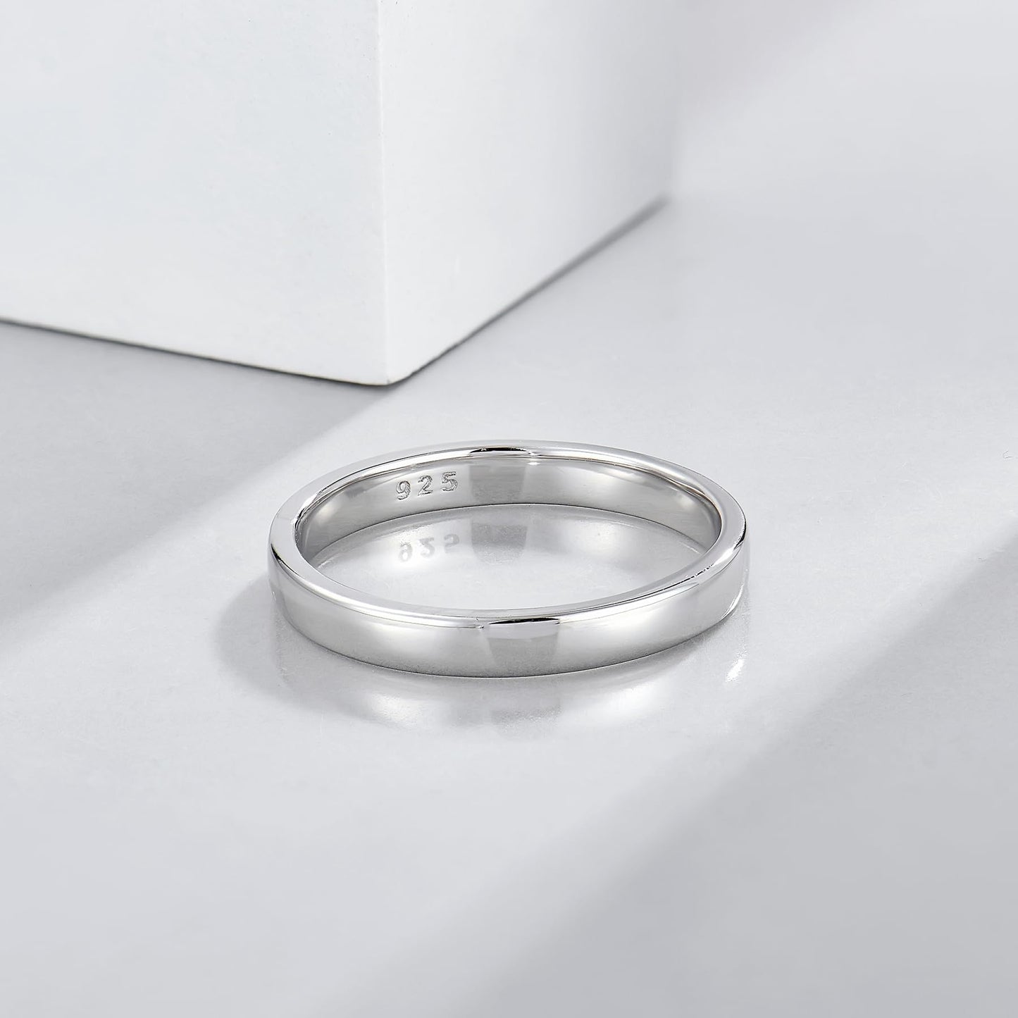 STARCHENIE Solid 925 Sterling Silver 3mm Wedding Band Ring, Comfort Fit High Polish, for Men and Women (Size 12)