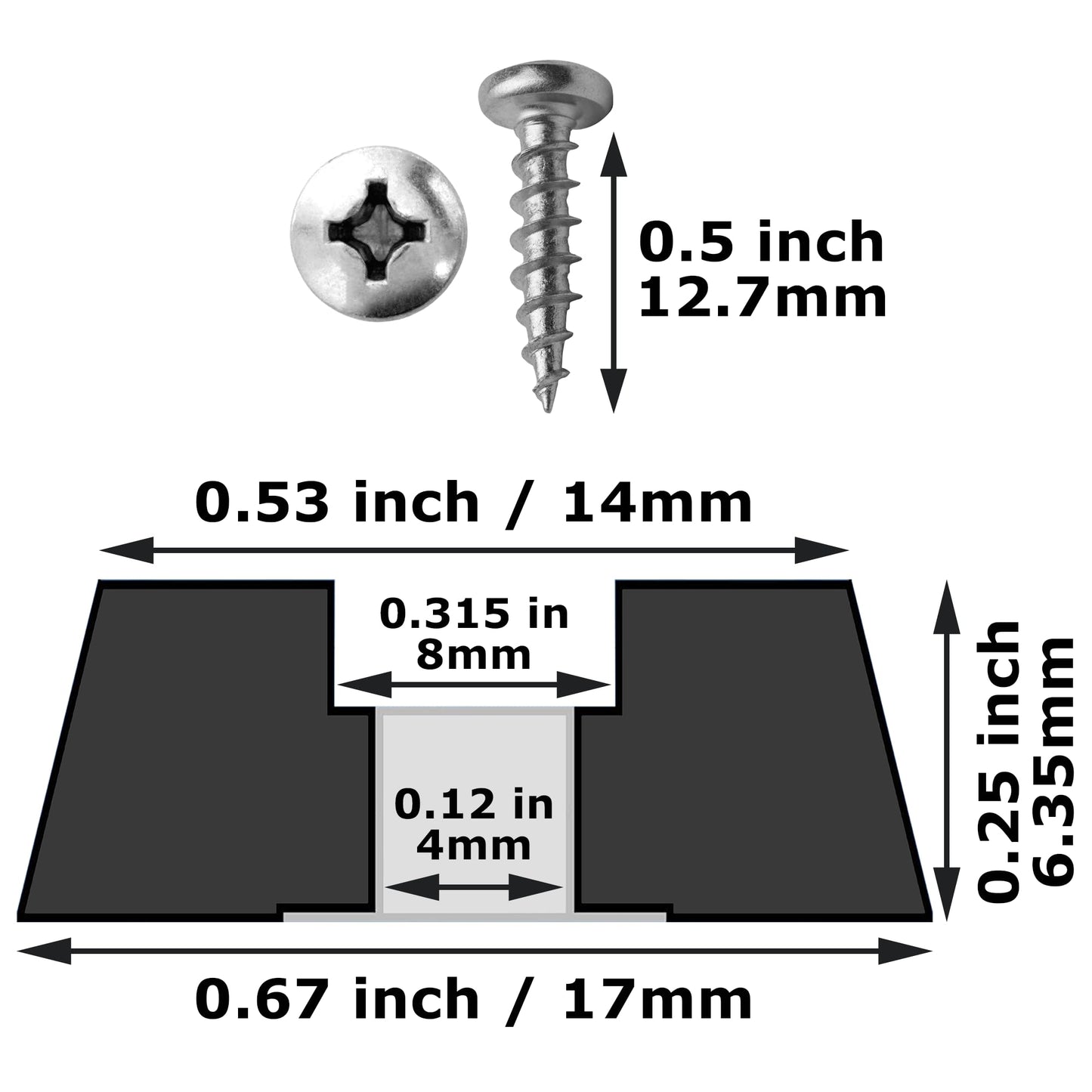 Gluposti 12 Rubber Feet for Cutting Board, Soft Non-Slip Cutting Board Feet with Stainless Screws for Electronics & Furniture, 0.67" W x 0.25" H, Made in USA