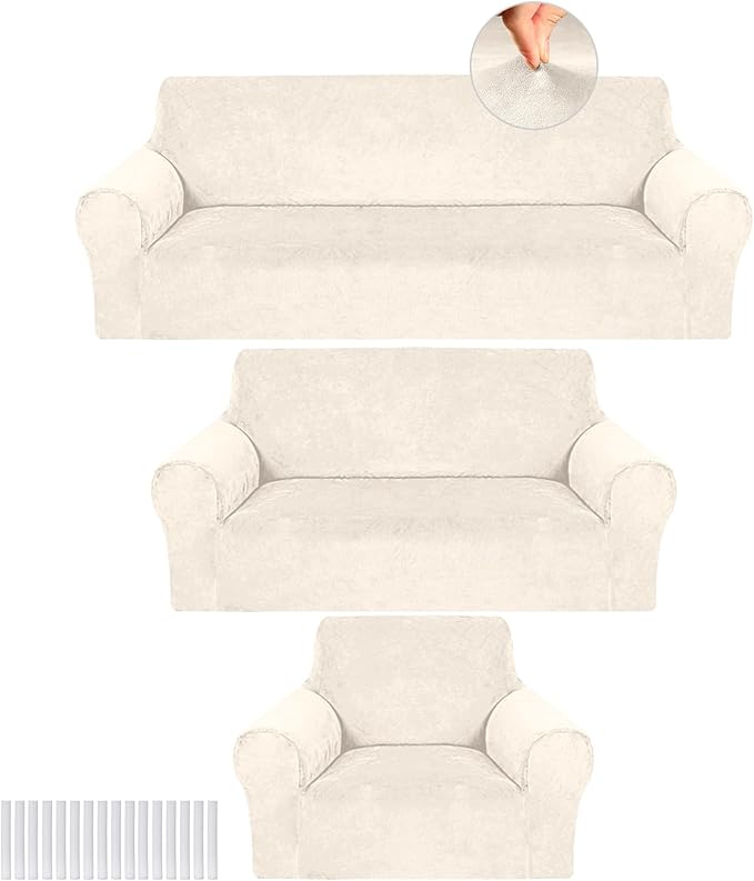 Peryiter 3 Pcs Couch and Loveseat Covers Set Sofa Cover