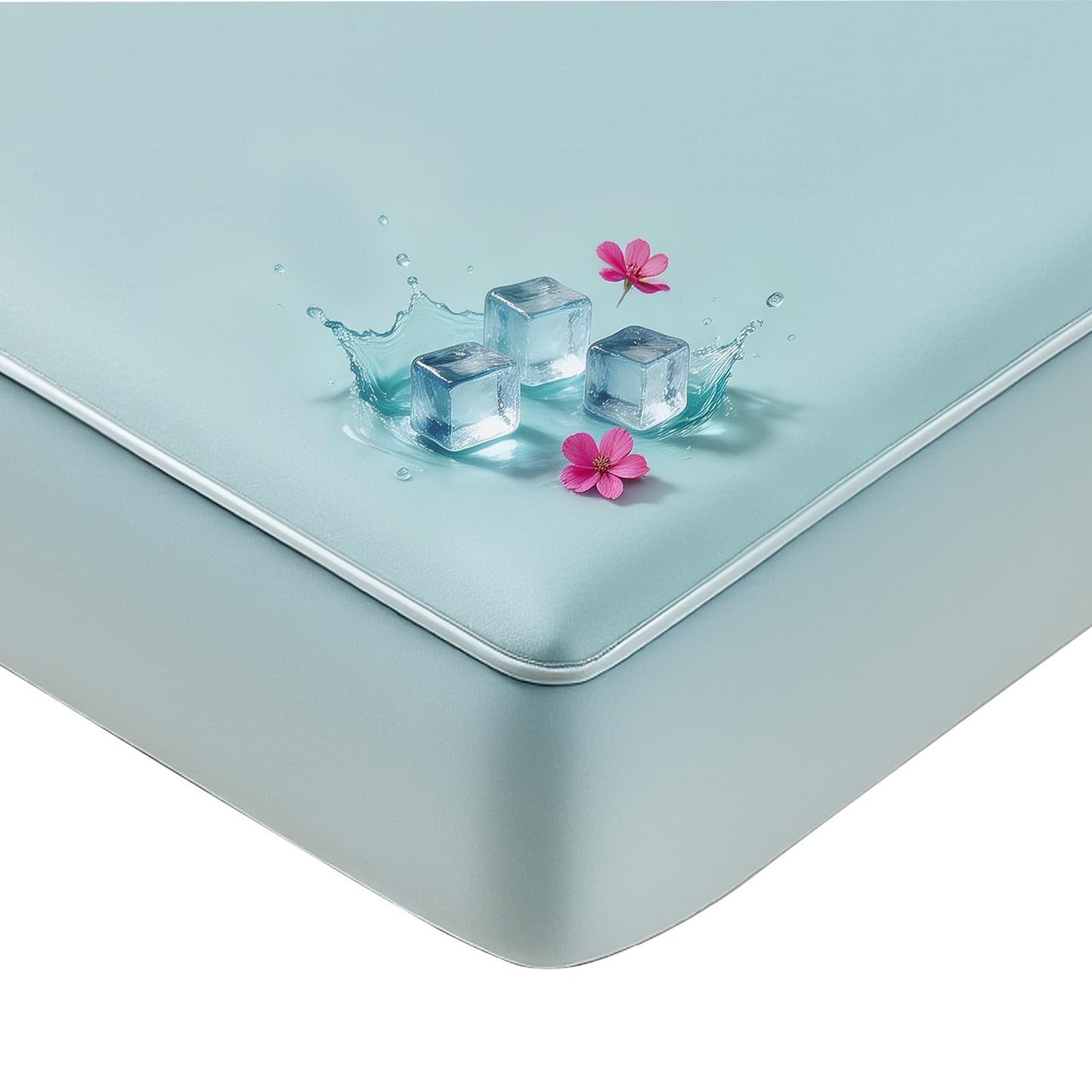 Tokokimo Cooling Waterproof Mattress Protector Twin, 3D Air Fabric - Breathable Cooling Mattress Protector, Noiseless ＆ Soft Waterproof Fitted Sheets, Non-Slip Deep Pocket Fits up 8-16''