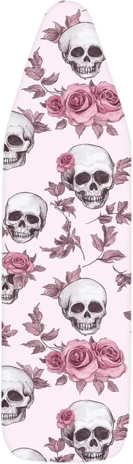 Ironing Board Covers Skull Pink Rose Stretchy Iron Board Cover and Pad