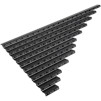 NavePoint 20U Vertical Rack Rail Pair DIY Kit with Hardware, Black
