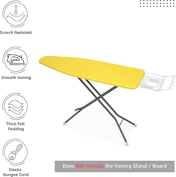 Encasa XO Ironing Board Cover and Pad 54"x15" - 4mm Felt Large Iron Board Cover