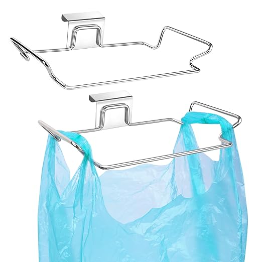 2 Pcs Large Stainless Steel Trash Bag Holder