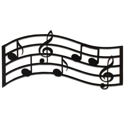 Jetec Music Notes Wall Decor Wooden Musical Wall Art Decoration Vintage Black Treble Clef Hanging Sign for Home Living Room Bedroom Classroom Studio Birthday Party