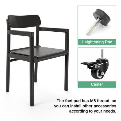 M METERXITY 6-Pack Inserts for Round Tubes with M8 Thread, 3/4" (19mm) OD Plastic Tube Insert for Chair/Table/Caster, Tubing End Cap Floor Protectors Metal Furniture Legs Glide Plug