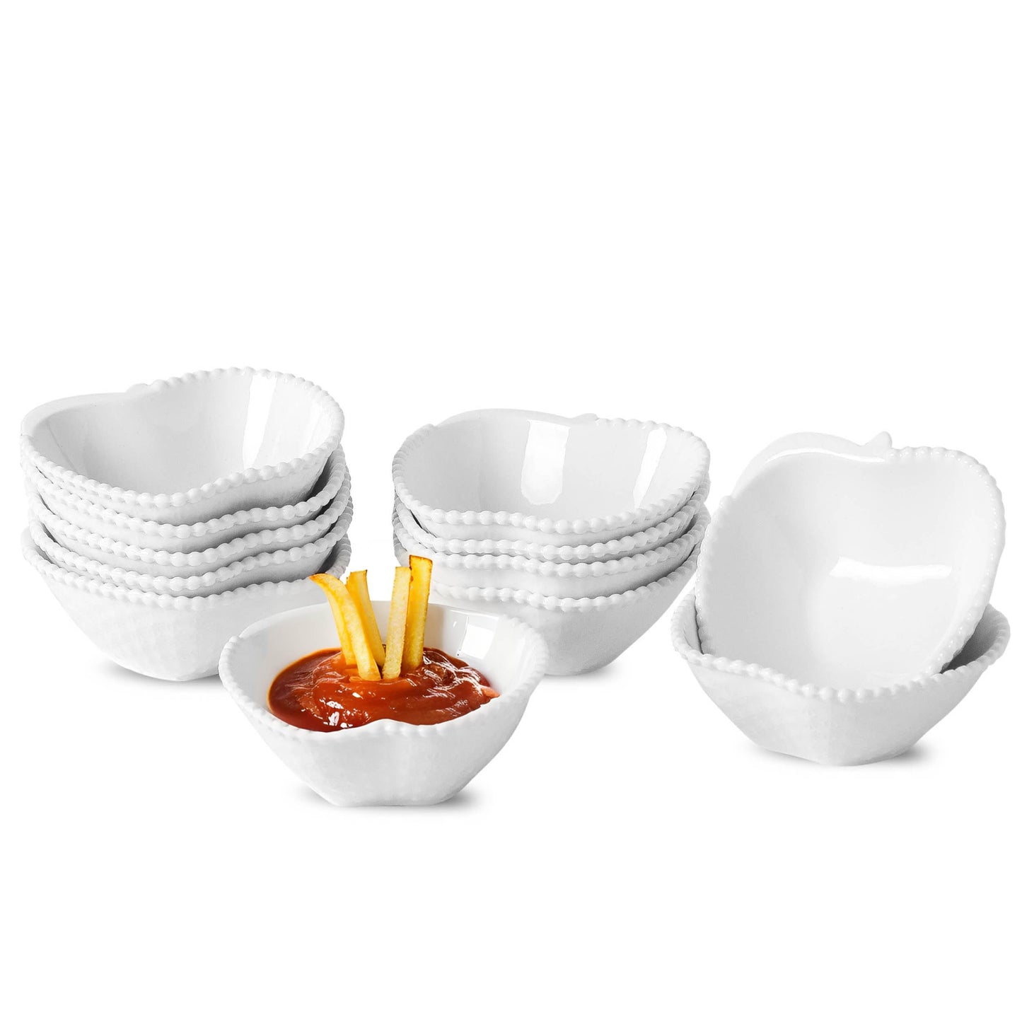 UIBFCWN 12 Pack Ceramic Dipping Bowls, 2oz Soy Sauce Dishes, White Dipping Sauce Bowls/Dishes, Pinch Bowls, Small Dip Bowls Set for Sauce, Side Dish, Condiments, Sushi, Ketchup, Charcuterie Boards