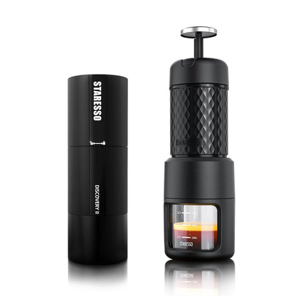 STARESSO Classic Espresso Maker & Upgraded Discovery II PLUS Electric Coffee Grinder
