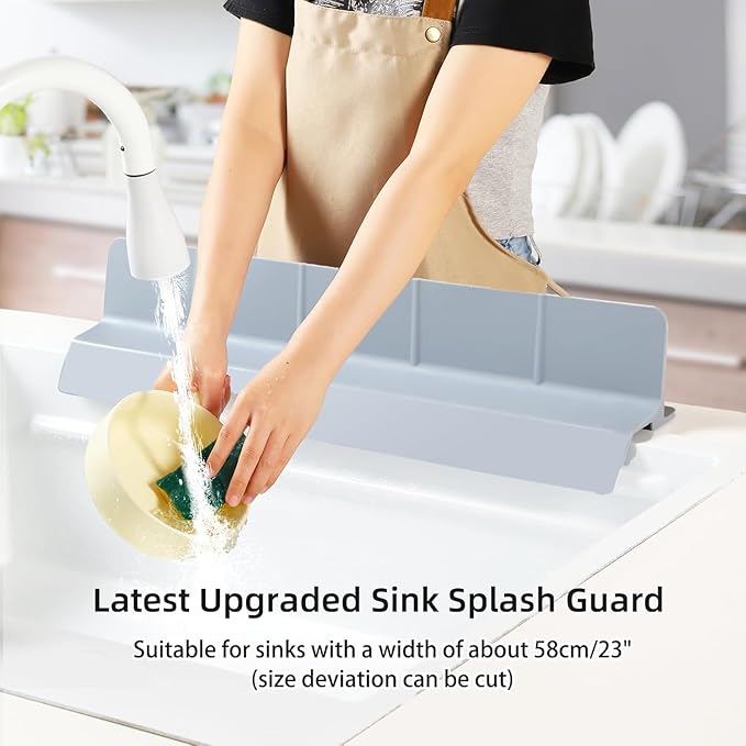 23" Ultra Silicone Sink Splash Guard Released in 2025/Dec, Self-Draining Water