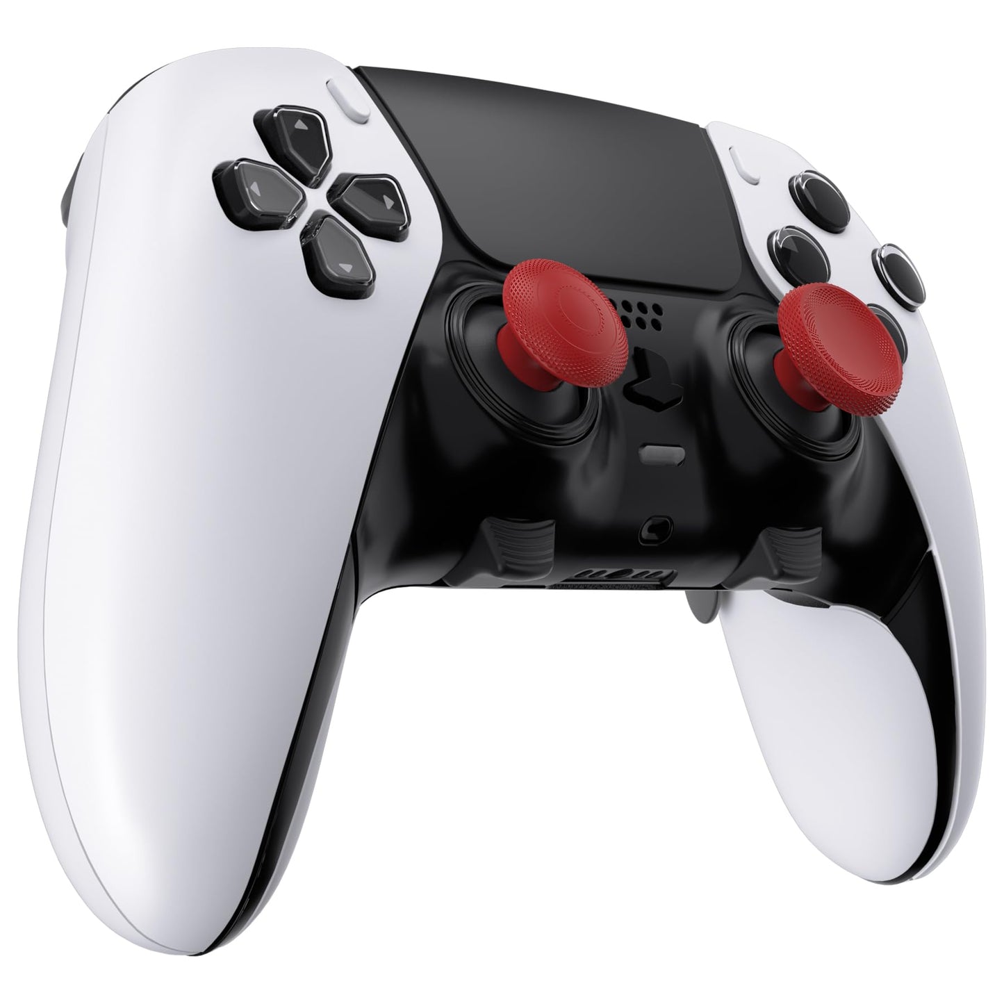 eXtremeRate ThumbsGear Interchangeable Thumbsticks for PS5 Edge Controller, Replacement Carmine Red Analog Thumb Sticks Caps for PS5 Edge Controller - 4 Heights 3 Surfaces Grips - NO Thumbstick Base