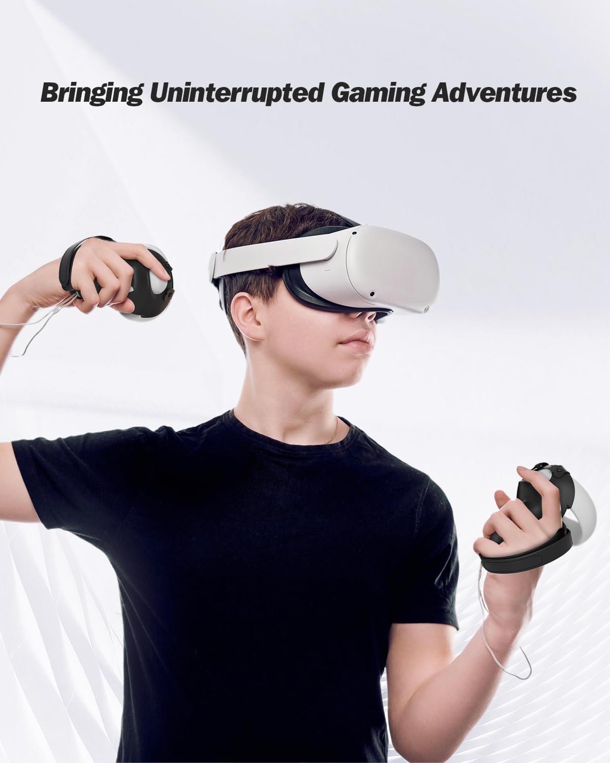 SUPERUS Comfort Controller Grips Cover Compatible with Meta Quest 2 Accessories - All-Silicone Construction, Controller Grips for Oculus Quest 2 with Adjustable Knuckle Straps Protector