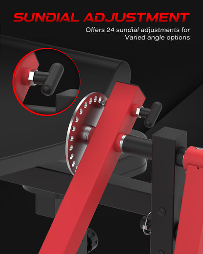 HVO Bicep Tricep Curl Machine: Plate Loaded Preacher Bicep Curl and Tricep Extension Machine Arm Exercise Equipment for Home Gym Workout Station Red