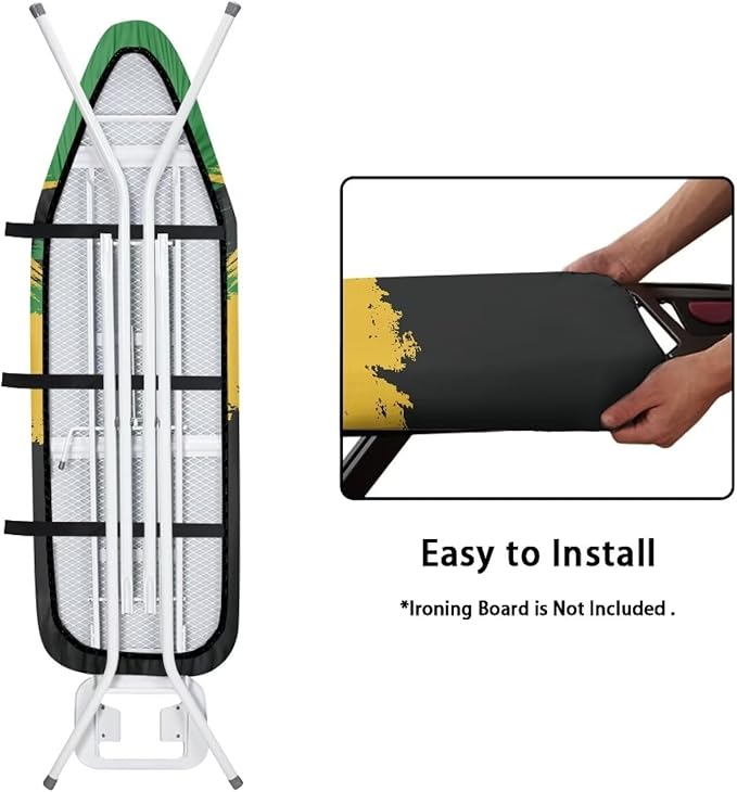 GLENLCWE Jamaican Flag Iron Board Cover Heat Reflective Ironing Board Cover
