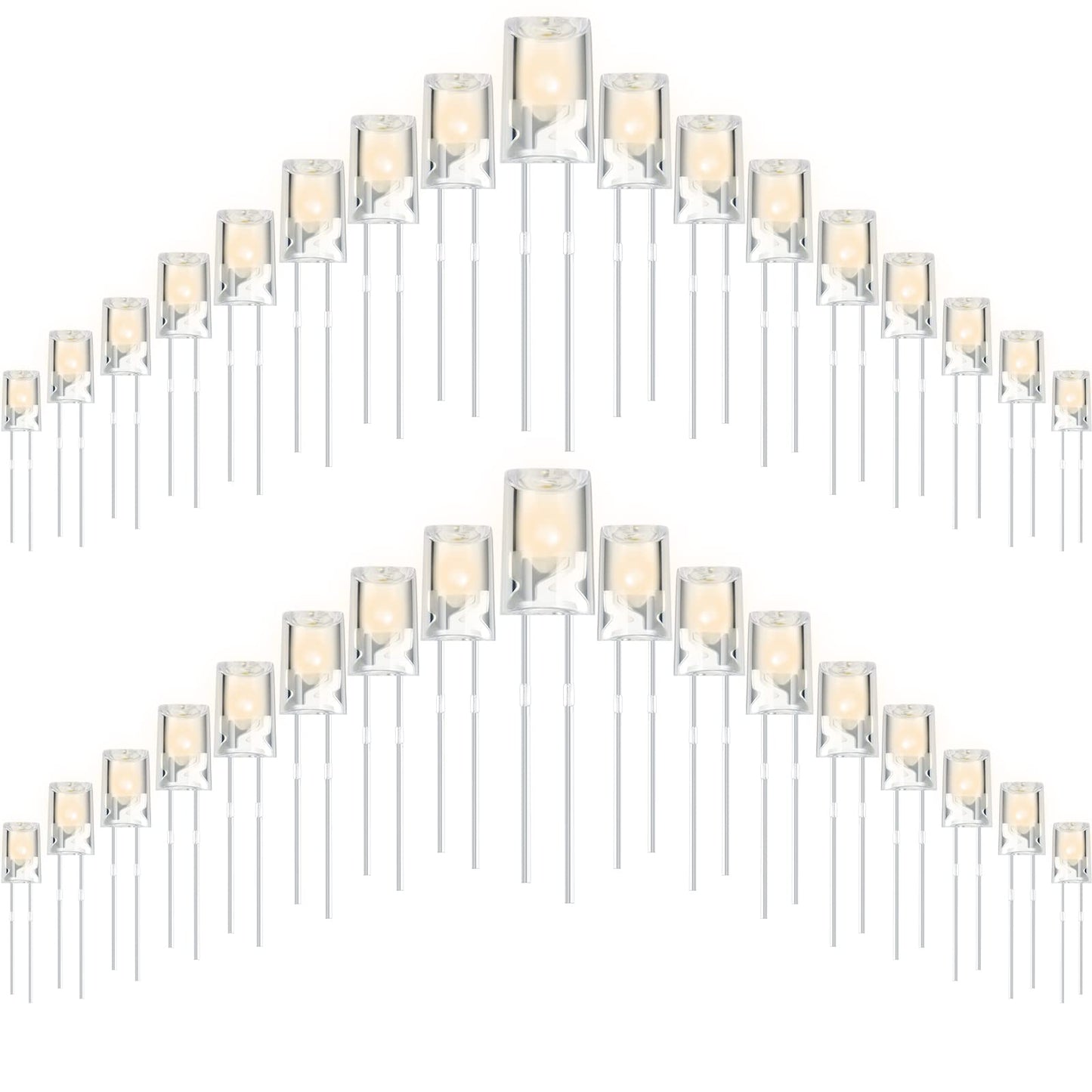 Mudder 180 Pcs Christmas LED 5mm String Light Mini Replacement Bulb Energy Efficient LED Halloween Wire Light Connectable Home Decor for Festival Patio Garden Valentine Wedding Holiday (Warm White)
