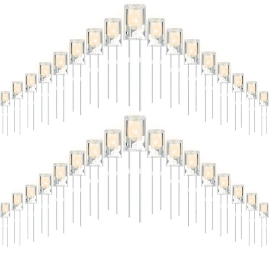 Mudder 180 Pcs Christmas LED 5mm String Light Mini Replacement Bulb Energy Efficient LED Halloween Wire Light Connectable Home Decor for Festival Patio Garden Valentine Wedding Holiday (Warm White)