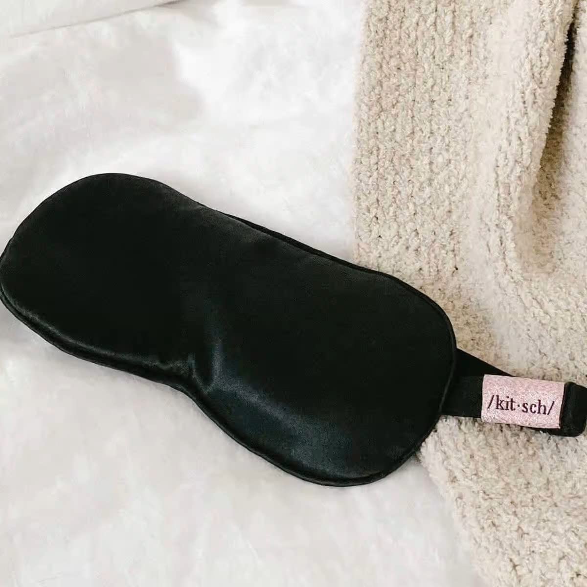 Kitsch Weighted Satin Sleep Mask - Weighted Eye Mask for Sleeping and Travel - Lavender Sleeping Mask for Women and Men - Light Blocking, Adjustable Strap, Ultra-Soft (4.1oz/116g)