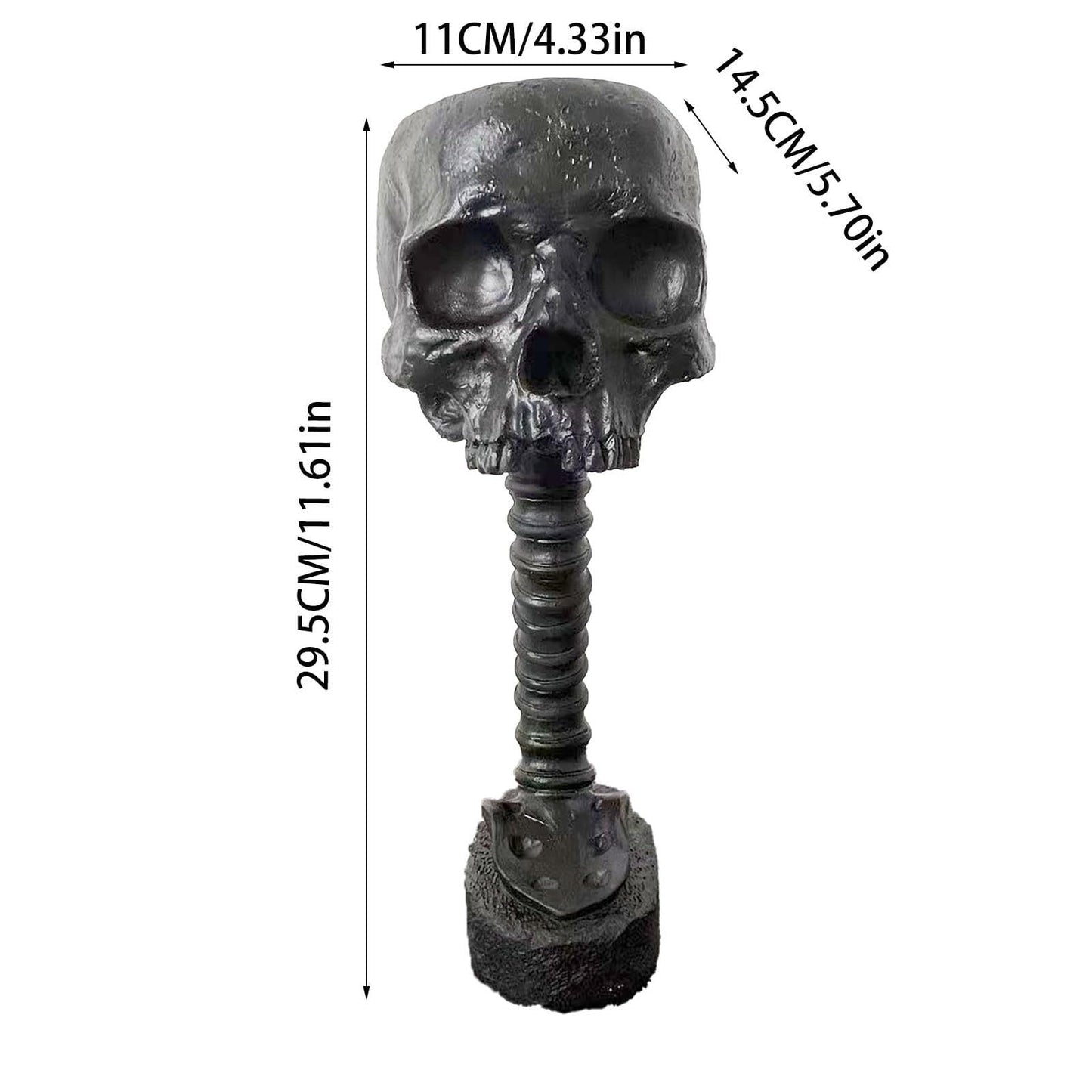 Gothic Skull Planter & Skeleton Vase - 11.6" Tall Black Skeleton Flower Pot for Indoor Plants, Spooky Goth Decor for Halloween Table Centerpiece, Gothic Gifts with Skull Decor for Bathroom & Home