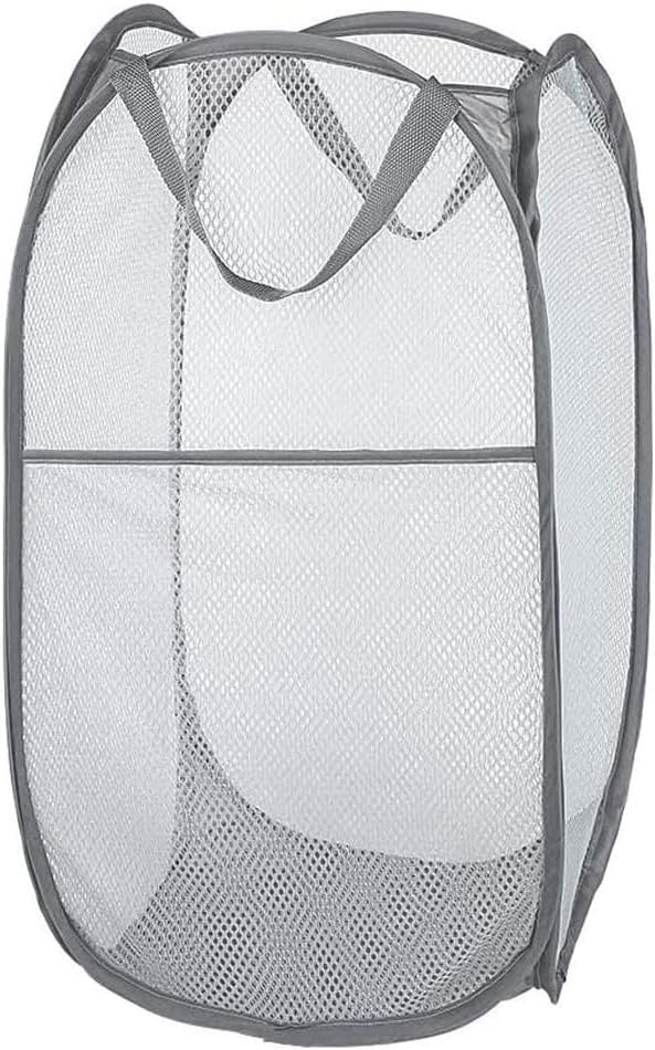 Mesh Pop Up Laundry Hamper, Collapsible Laundry Baskets, Foldable Clothes